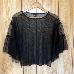 Sheer Black Polka Dot Shirt